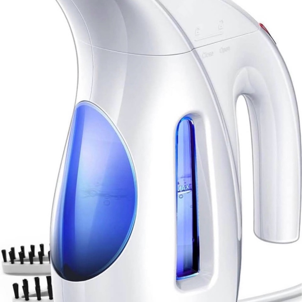 White and Blue Handheld Garment Steamer